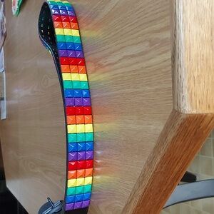 Leather belt Rainbow Pride